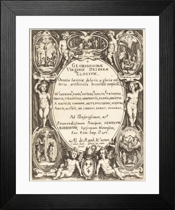 Framed Print : Frontispiece for Gloriosissimae'. Creator: Jacques Callot Framed Print : Frontispiece for Gloriosissimae'. Creator: Jacques Callot