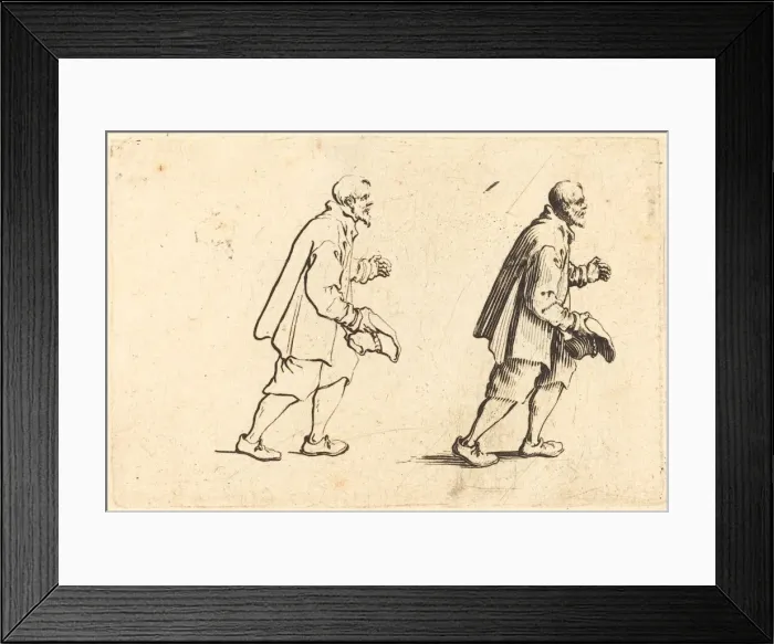 Framed Print : Peasant with Hat in Hand, c. 1622. Creator: Jacques Callot Framed Print : Peasant with Hat in Hand, c. 1622. Creator: Jacques Callot