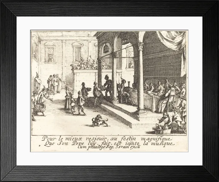Framed Print : The Feast, 1635. Creator: Jacques Callot Framed Print : The Feast, 1635. Creator: Jacques Callot
