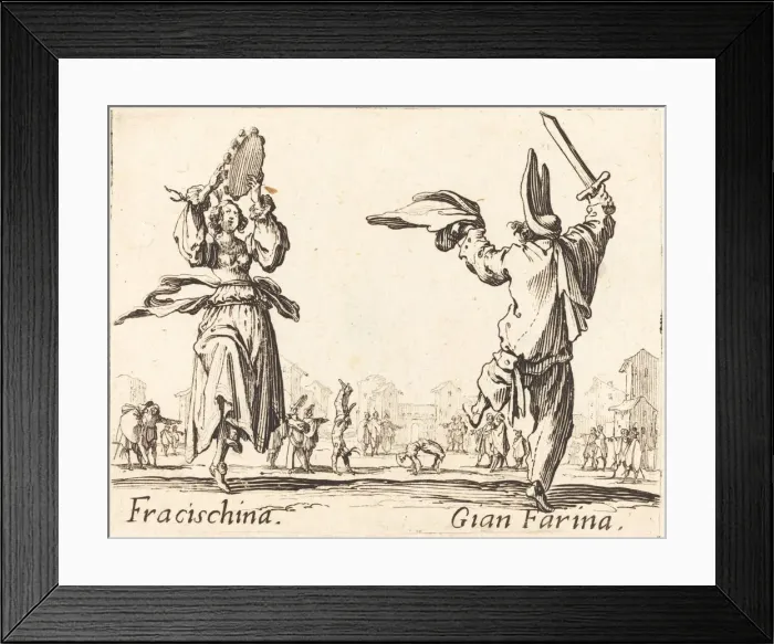 Framed Print : Fracischina and Gian Farina, c. 1622. Creator: Jacques Callot Framed Print : Fracischina and Gian Farina, c. 1622. Creator: Jacques Callot
