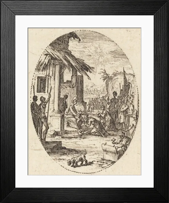 Framed Print : The Adoration of the Magi, c. 1631. Creator: Jacques Callot Framed Print : The Adoration of the Magi, c. 1631. Creator: Jacques Callot