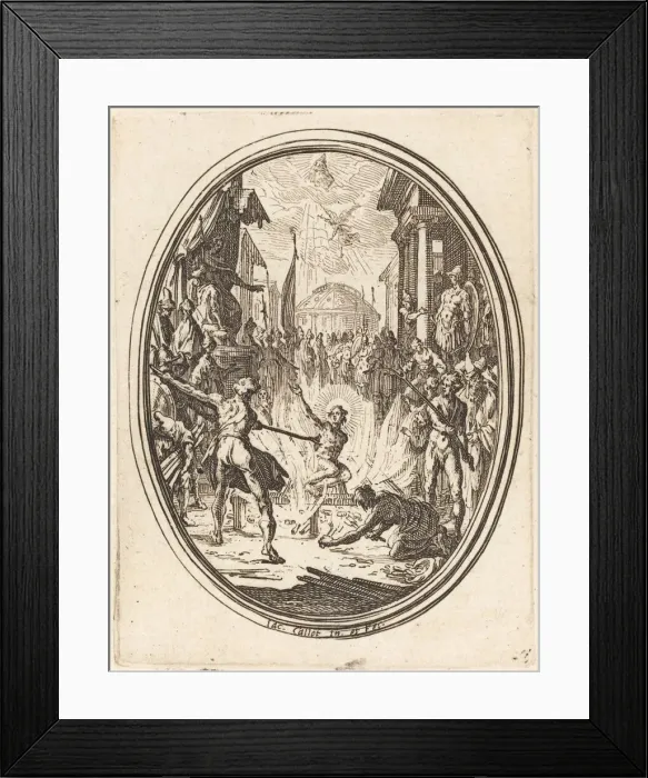 Framed Print : The Martyrdom of Saint Lawrence. Creator: Jacques Callot Framed Print : The Martyrdom of Saint Lawrence. Creator: Jacques Callot