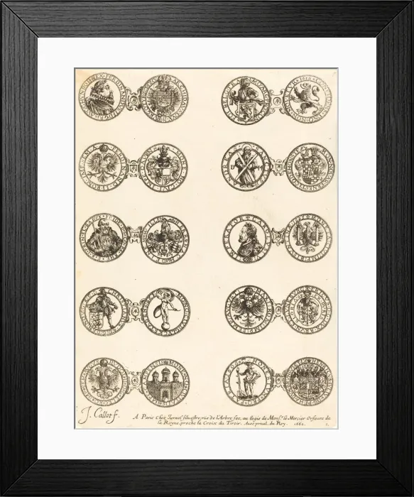Framed Print : Coins [plate 1]. Creator: Jacques Callot