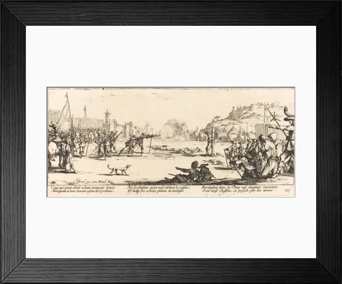Framed Print : The Firing Squad, c. 1633. Creator: Jacques Callot Framed Print : The Firing Squad, c. 1633. Creator: Jacques Callot