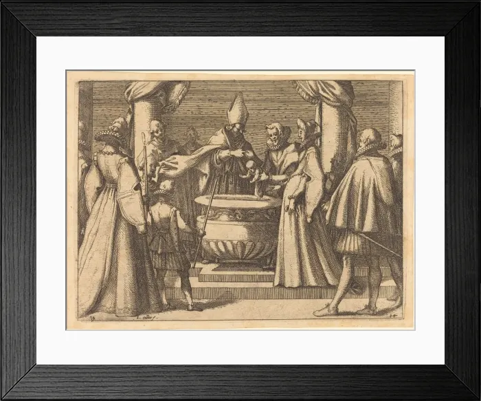 Framed Print : Baptism of the Prince of Spain, 1612. Creator: Jacques Callot Framed Print : Baptism of the Prince of Spain, 1612. Creator: Jacques Callot