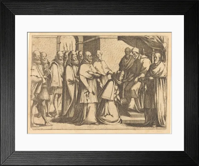 Framed Print : Papal Audience, 1612. Creator: Jacques Callot Framed Print : Papal Audience, 1612. Creator: Jacques Callot