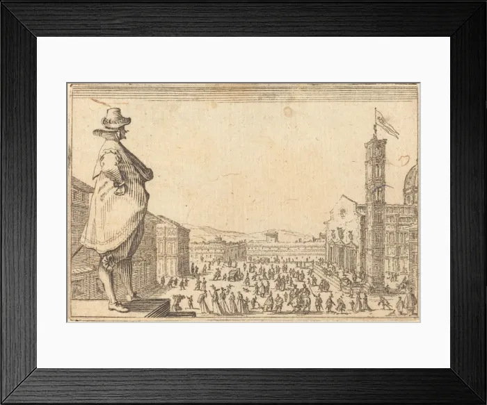 Framed Print : Piazza del Duomo, Florence, c. 1622. Creator: Jacques Callot Framed Print : Piazza del Duomo, Florence, c. 1622. Creator: Jacques Callot