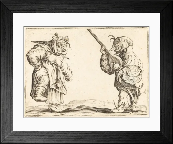 Framed Print : Dancers with Lute, c. 1622. Creator: Jacques Callot Framed Print : Dancers with Lute, c. 1622. Creator: Jacques Callot