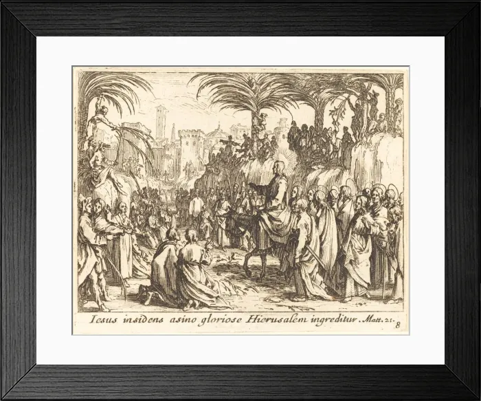 Framed Print : The Entry into Jerusalem, 1635. Creator: Jacques Callot Framed Print : The Entry into Jerusalem, 1635. Creator: Jacques Callot
