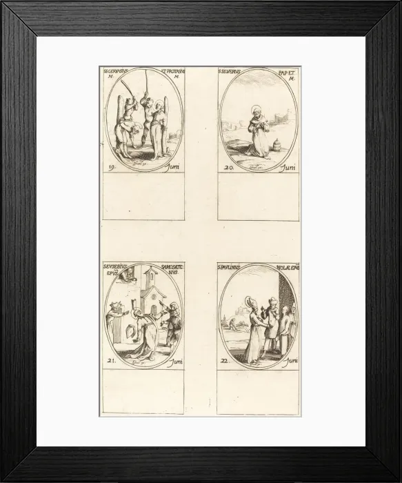 Framed Print : Sts. Gervase & Protase;St. Silverius;St. Eusebius of Samosata;St. Paulinus of Nola Framed Print : Sts. Gervase & Protase;St. Silverius;St. Eusebius of Samosata;St. Paulinus of Nola