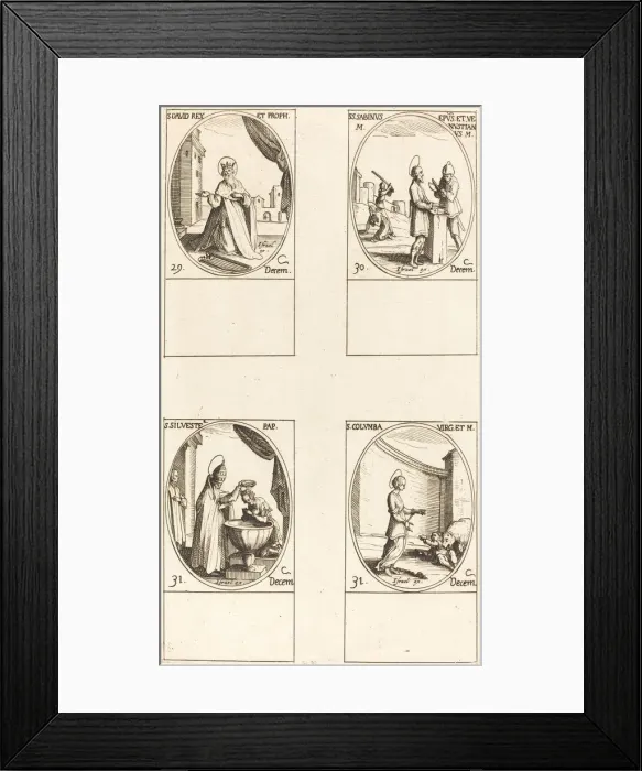 Framed Print : St. David, King and Prophet; Sts. Sabinus and Venustianus; St. Sylvester; St. Colomba Framed Print : St. David, King and Prophet; Sts. Sabinus and Venustianus; St. Sylvester; St. Colomba