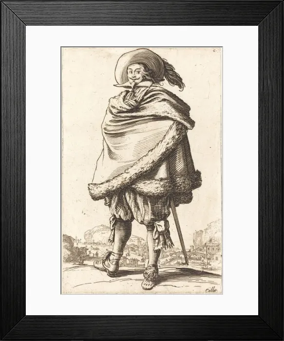 Framed Print : Noble Man Wrapped in a Mantle Trimmed with Fur, c. 1620 / 1623. Creator: Jacques Callot Framed Print : Noble Man Wrapped in a Mantle Trimmed with Fur, c. 1620 / 1623. Creator: Jacques Callot