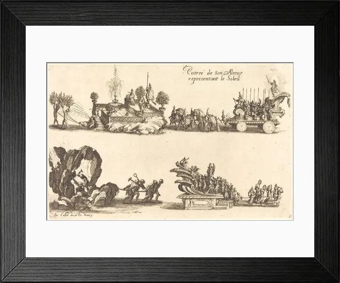 Framed Print : Entry of His Highness, Representing the Sun, 1627. Creator: Jacques Callot Framed Print : Entry of His Highness, Representing the Sun, 1627. Creator: Jacques Callot