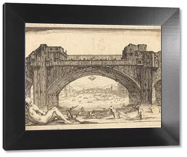 Ponte Vecchio, Florence, c. 1617. Creator: Jacques Callot
