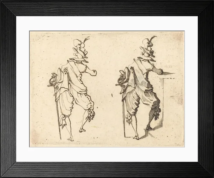 Framed Print : Man with Sword, c. 1617. Creator: Jacques Callot Framed Print : Man with Sword, c. 1617. Creator: Jacques Callot
