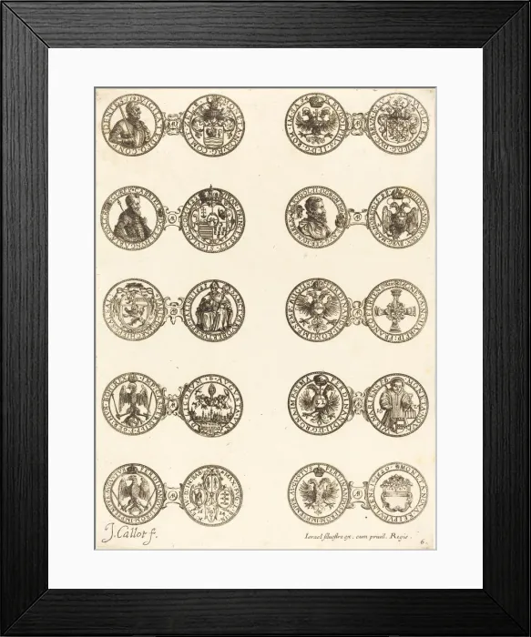 Framed Print : Coins [plate 6]. Creator: Jacques Callot