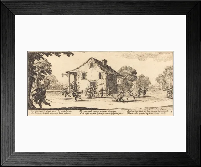 Framed Print : Scene of Pillage, 1633. Creator: Jacques Callot Framed Print : Scene of Pillage, 1633. Creator: Jacques Callot