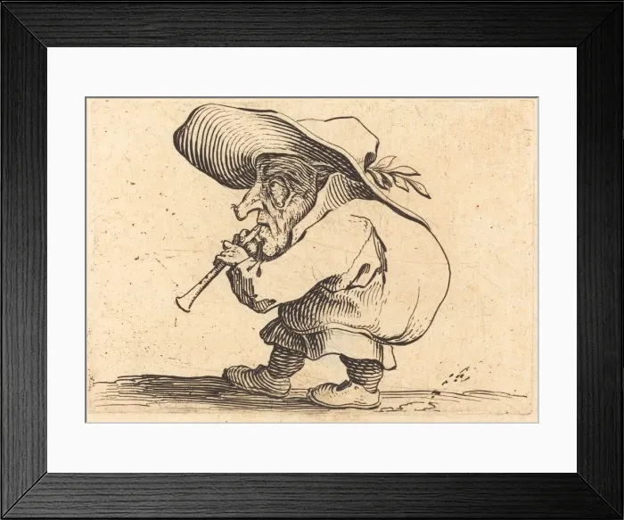 Framed Print : The Flageolet Player, c. 1622. Creator: Jacques Callot Framed Print : The Flageolet Player, c. 1622. Creator: Jacques Callot