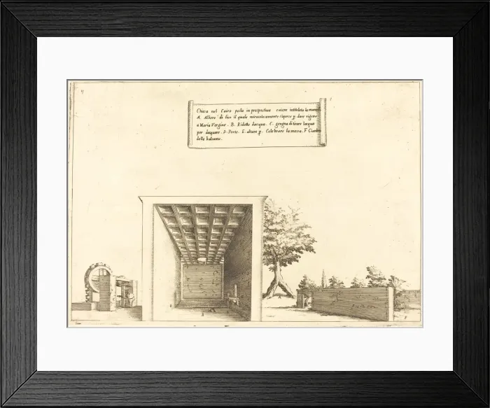 Framed Print : Church in Cairo, 1619. Creator: Jacques Callot Framed Print : Church in Cairo, 1619. Creator: Jacques Callot