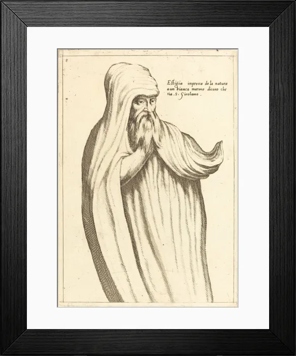 Framed Print : Effigy of St. Jerome, 1619. Creator: Jacques Callot Framed Print : Effigy of St. Jerome, 1619. Creator: Jacques Callot