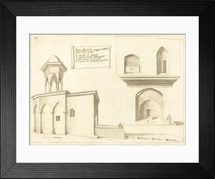 Framed Print : Elevation of the Church of the Holy Sepulchre, 1619. Creator: Jacques Callot Framed Print : Elevation of the Church of the Holy Sepulchre, 1619. Creator: Jacques Callot