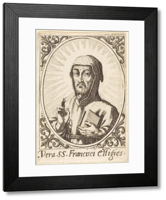 Framed Print : The True Effigy of Saint Francis, c. 1620-1621. Creator: Jacques Callot Framed Print : The True Effigy of Saint Francis, c. 1620-1621. Creator: Jacques Callot