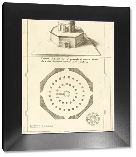 Plan and Rendering of the Temple of Solomon, 1619. Creator: Jacques Callot