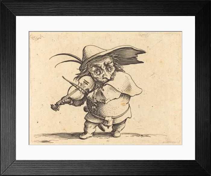Framed Print : The Violin Player, c. 1622. Creator: Jacques Callot Framed Print : The Violin Player, c. 1622. Creator: Jacques Callot