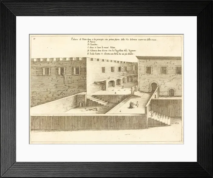 Framed Print : House of Pilate, 1619. Creator: Jacques Callot Framed Print : House of Pilate, 1619. Creator: Jacques Callot