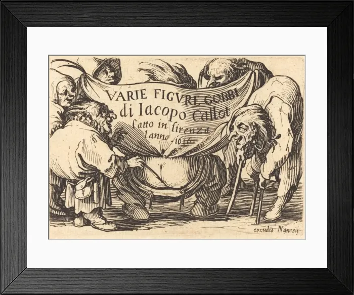 Framed Print : Frontispiece for Varie Figure Gobbi'('Various Hunchback Figures') Framed Print : Frontispiece for Varie Figure Gobbi'('Various Hunchback Figures')