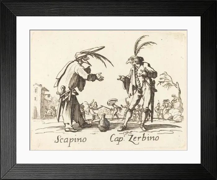 Framed Print : Scapino and Cap. Zerbino. Creator: Unknown Framed Print : Scapino and Cap. Zerbino. Creator: Unknown