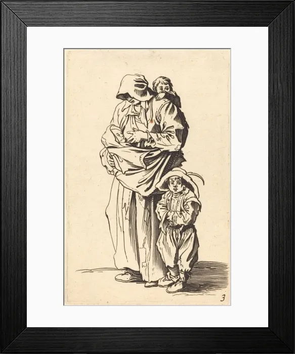 Framed Print : Mother and Three Children. Creator: Unknown Framed Print : Mother and Three Children. Creator: Unknown