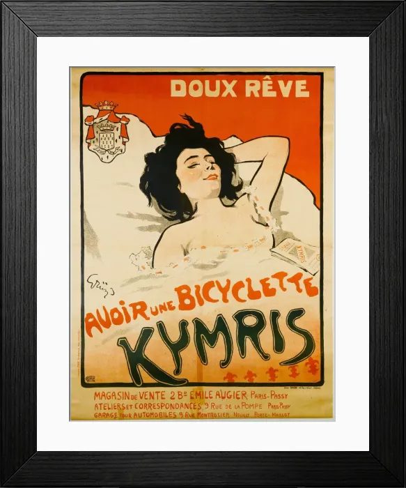 Framed Print : Doux reve. Avoir une bicyclette Kymris, c. 1898. Creator: Grün Framed Print : Doux reve. Avoir une bicyclette Kymris, c. 1898. Creator: Grün