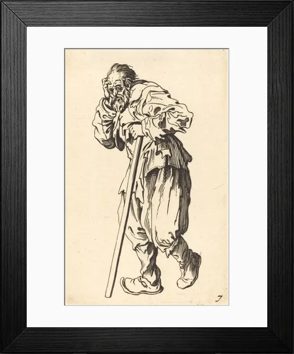 Framed Print : Beggar with a Stick. Creator: Unknown Framed Print : Beggar with a Stick. Creator: Unknown