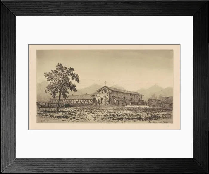 Framed Print : Mission San Antonio de Padua, 1883. Creator: Henry Chapman Ford Framed Print : Mission San Antonio de Padua, 1883. Creator: Henry Chapman Ford