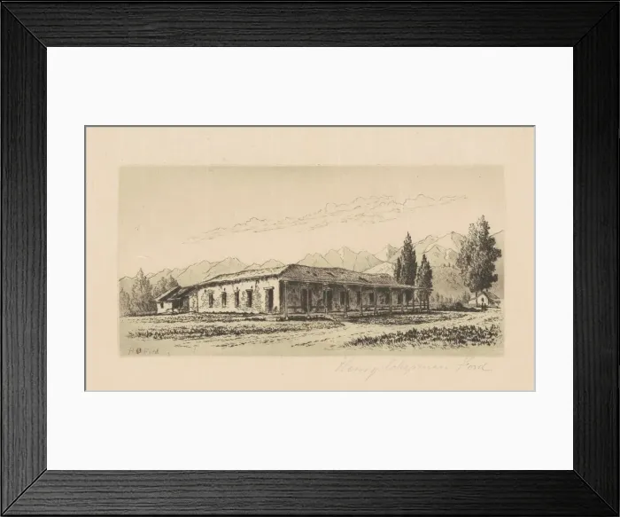 Framed Print : Aguirre House (Santa Barbara), c. 1880. Creator: Henry Chapman Ford Framed Print : Aguirre House (Santa Barbara), c. 1880. Creator: Henry Chapman Ford