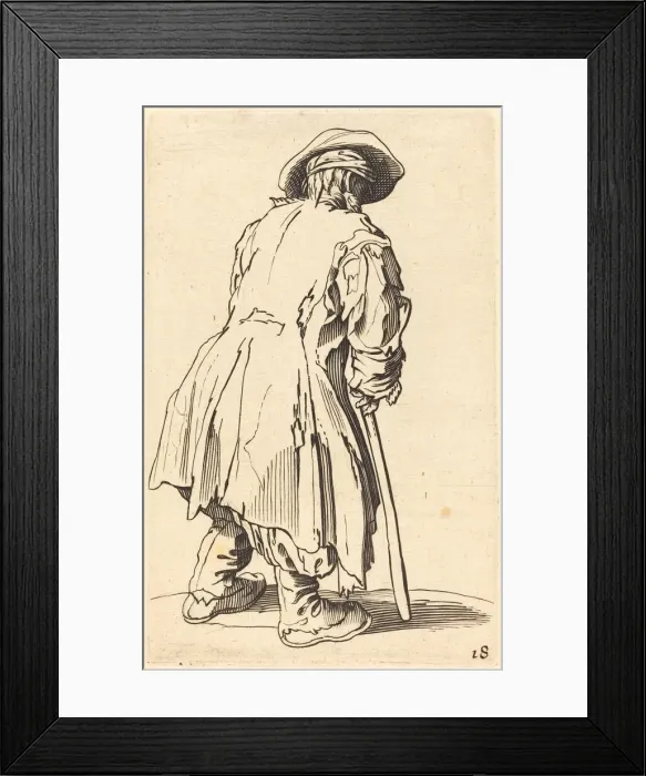Framed Print : Old Beggar with One Crutch. Creator: Unknown Framed Print : Old Beggar with One Crutch. Creator: Unknown