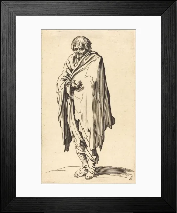 Framed Print : Beggar with Bare Head and Feet. Creator: Unknown Framed Print : Beggar with Bare Head and Feet. Creator: Unknown