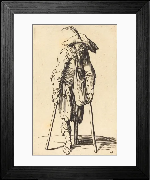 Framed Print : Beggar with Wooden Leg. Creator: Unknown Framed Print : Beggar with Wooden Leg. Creator: Unknown