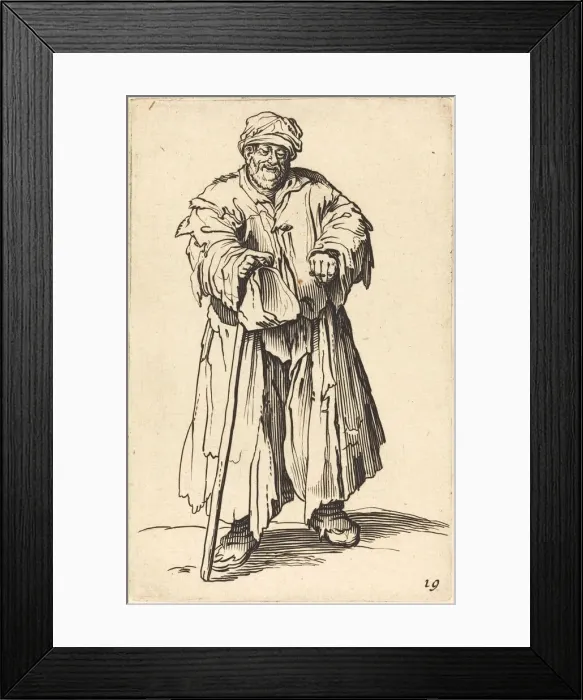 Framed Print : Fat Beggar with Eyes Cast Down. Creator: Unknown Framed Print : Fat Beggar with Eyes Cast Down. Creator: Unknown