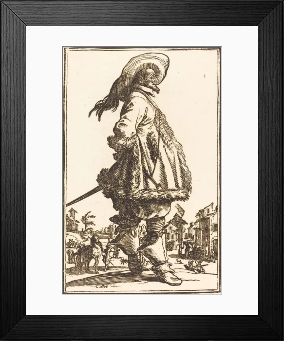 Framed Print : Noble Man with Mantle Trimmed in Fur, Holding his Hands Behind his Back. Creator: Unknown Framed Print : Noble Man with Mantle Trimmed in Fur, Holding his Hands Behind his Back. Creator: Unknown