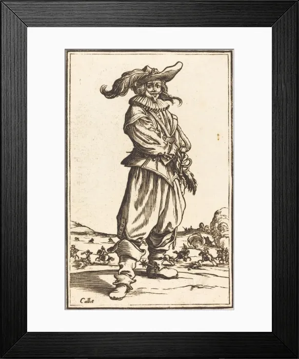 Framed Print : Soldier with Feathered Cap. Creator: Unknown Framed Print : Soldier with Feathered Cap. Creator: Unknown