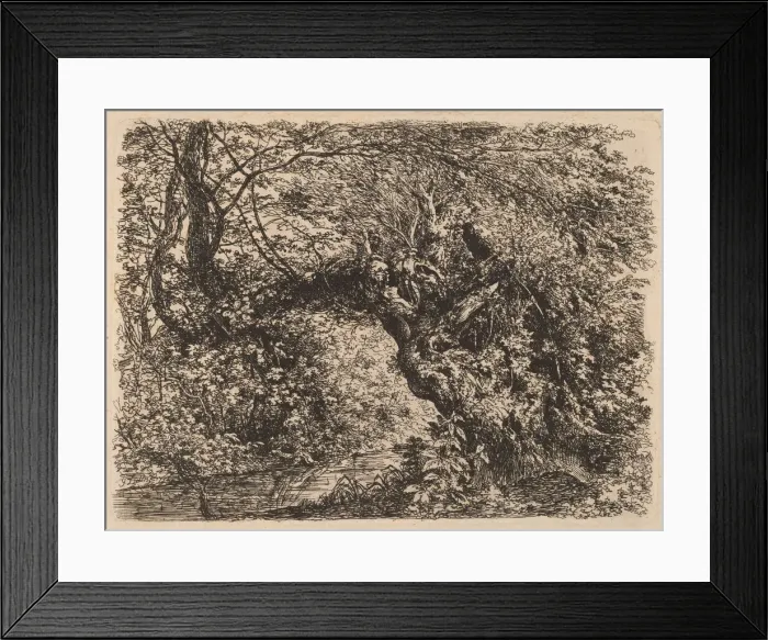 Framed Print : An Old Willow by a Stream, 1793. Creator: Johann Georg von Dillis Framed Print : An Old Willow by a Stream, 1793. Creator: Johann Georg von Dillis