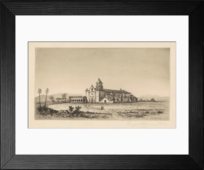 Framed Print : Mission San Luis Rey de Francia, 1883. Creator: Henry Chapman Ford Framed Print : Mission San Luis Rey de Francia, 1883. Creator: Henry Chapman Ford