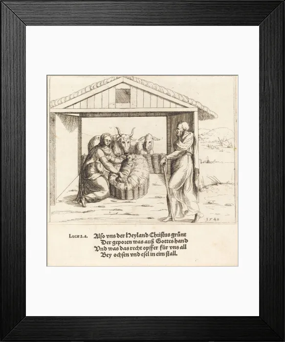 Framed Print : The Nativity, 1548. Creator: Augustin Hirschvogel Framed Print : The Nativity, 1548. Creator: Augustin Hirschvogel