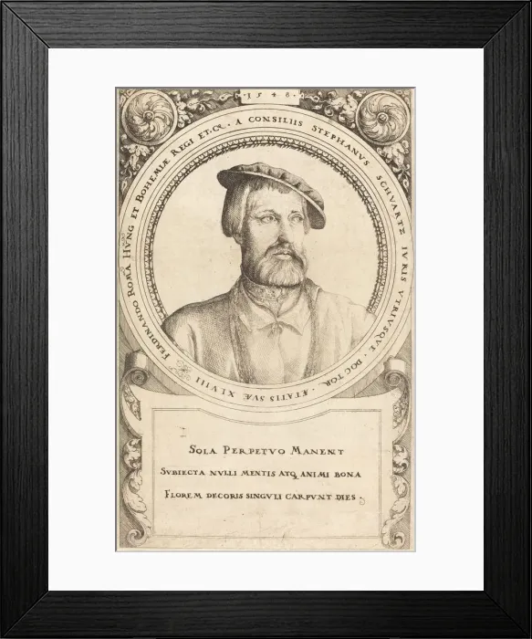 Framed Print : Doctor Stephen Schwartz, 1548. Creator: Augustin Hirschvogel Framed Print : Doctor Stephen Schwartz, 1548. Creator: Augustin Hirschvogel