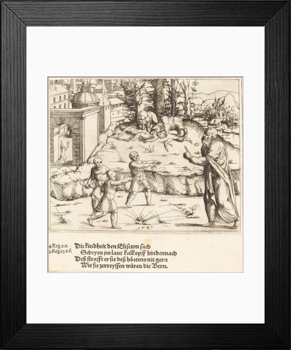 Framed Print : The Murder of the Children of Bethel, 1547. Creator: Augustin Hirschvogel Framed Print : The Murder of the Children of Bethel, 1547. Creator: Augustin Hirschvogel