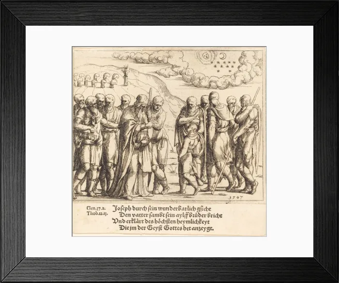 Framed Print : Joseph Recounts His Dreams, 1547. Creator: Augustin Hirschvogel