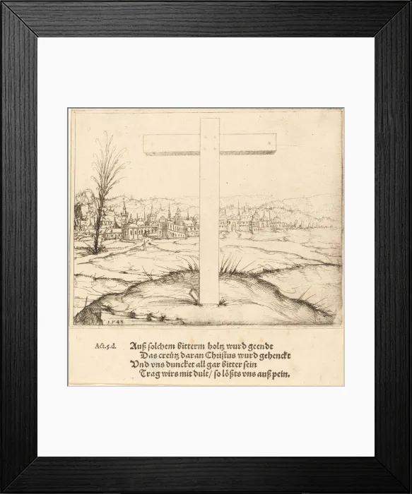 Framed Print : The Cross of Christ, 1548. Creator: Augustin Hirschvogel Framed Print : The Cross of Christ, 1548. Creator: Augustin Hirschvogel