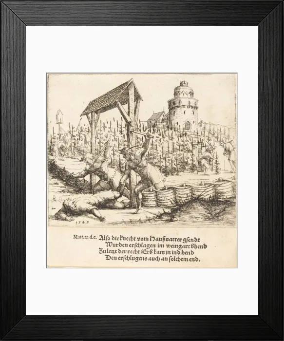 Framed Print : The Parable of the Wicked Husbandmen, 1549. Creator: Augustin Hirschvogel Framed Print : The Parable of the Wicked Husbandmen, 1549. Creator: Augustin Hirschvogel